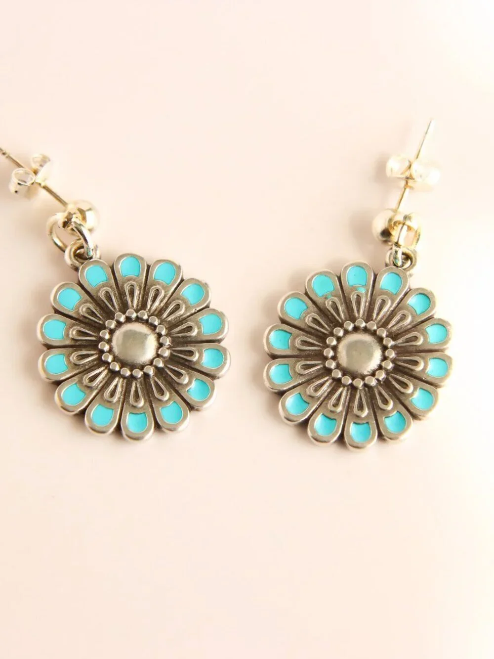 Blue and Silver Flower Jewelry Set